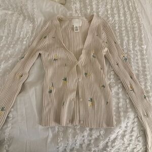 Women's Cream Cardigan Sweater